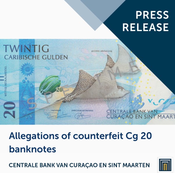 Allegations of counterfeit Cg 20 banknotes