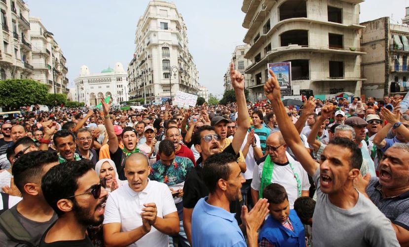 Algerians defiant in first protest since election call