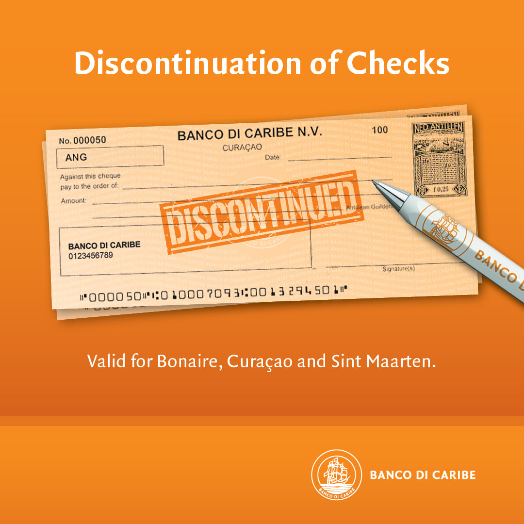Banco di Caribe: 'no more checks from 1 August'