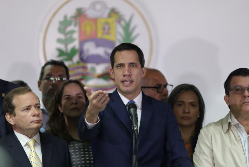 Venezuela's Guaido pushes past troops to enter congress after socialist takeover