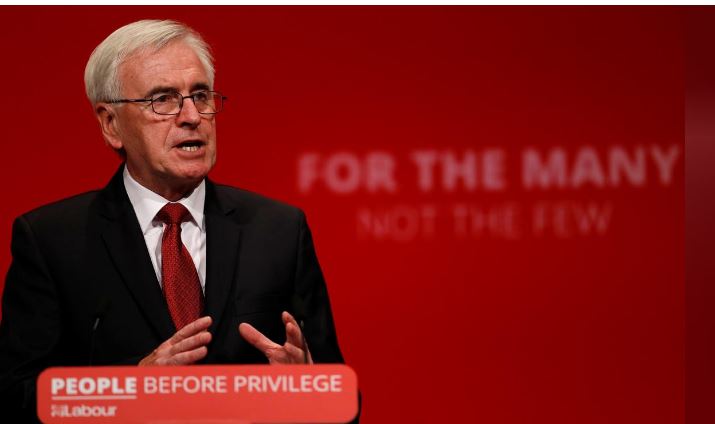 No confidence vote in UK PM Johnson unlikely until after EU summit: McDonnell