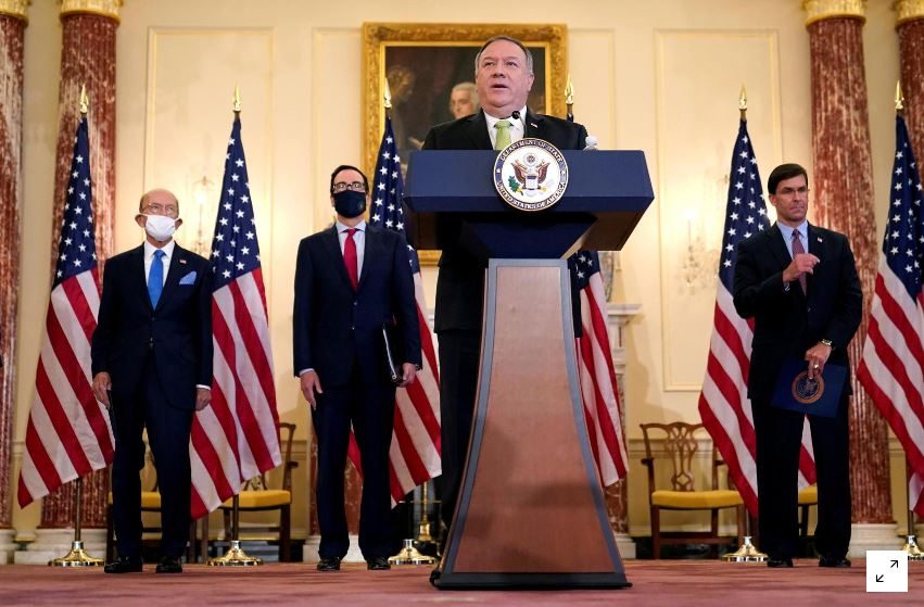 U.S. imposes sanctions on Iran's defense ministry, Venezuela's Maduro