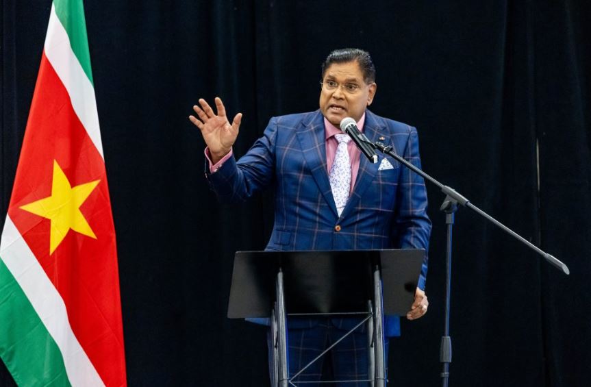 President of Suriname at the launch of the Suriname Diaspora Institute Curaçao