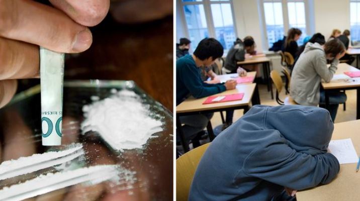 Swedish high school students high on cocaine during school hours