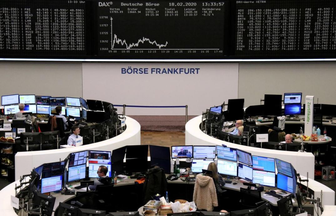 European shares hit record high on drop in new virus cases, hopes of China stimulus