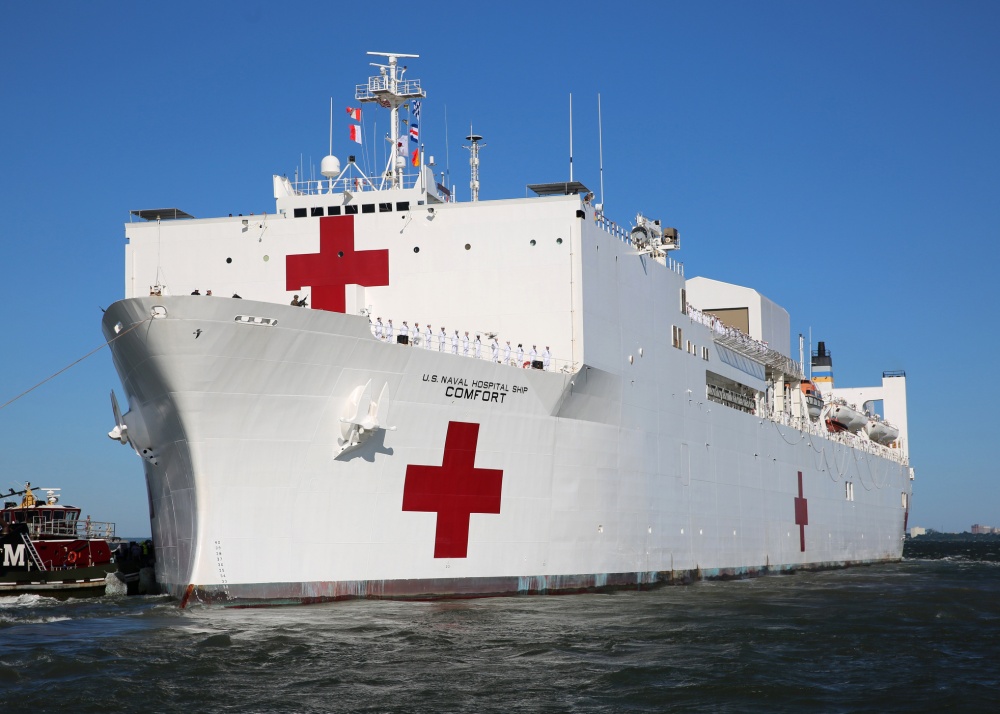 Hospital Ship USNS Comfort for rest and recuperation visit on Curacao