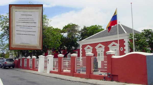 What is happening with the Venezuelan Consulate in Curaçao?